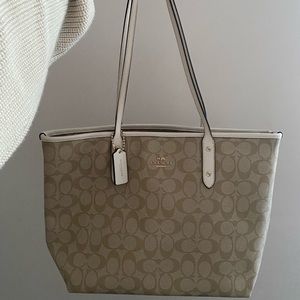 coach zip top tote